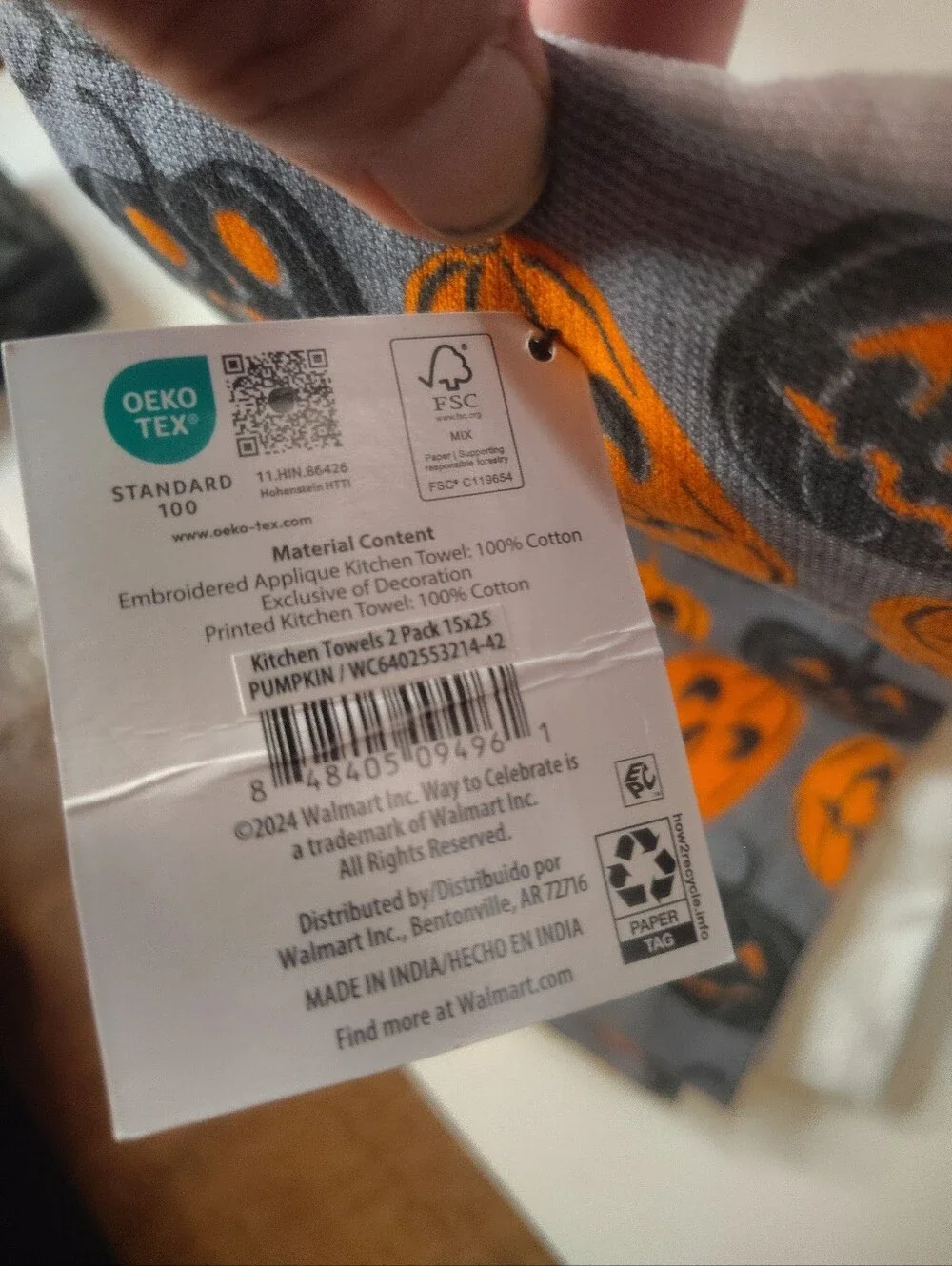 Oeko Tex Halloween Kitchen Towels 15 X 25